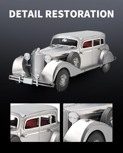 Piececool 3D Puzzles for Adults, Bulletproof Sedan 770k Metal Model Kits, Car Building Kit DIY Puzzle Set, Christams Gifts -154 Pcs - Image 3