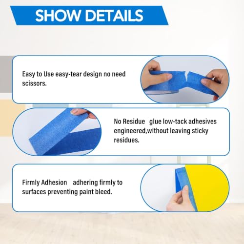 Image of VOISEN 16 Packs Painters Tape, Blue Tape,Masking Tape for Multi-Purpose