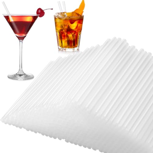 ALINK 500 Pcs 5 Inch Plastic Clear Cocktail Straws 0.24 Diameter Disposable Small Short Straws for Bar Margarita Coffee Martini Whiskey Milk Club Kitchen and Party