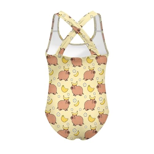 Image of One Piece Swimsuit for Girls Kids Quick Dry Bathing Suit with Crossback Strap Summer Beach Swimwear Size 5T-14