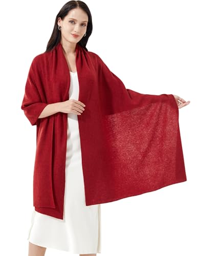 RYYOYY Soft Cashmere Blend Wrap Chic Pashmina Scarf Stole for Women Wayfarer Travel Extra Large 87x28 Rust Red