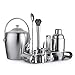 Wheel-hy Zestaw Barowy 13-Częściowy Zestaw Barów Do Mieszania Win I Koktajli - Zestaw Barmański W/Niezbędne Narzędzia Barowe - Wytrząsarka Ze Stali Nierdzewnej, Wiadro Do Lodu, Błotnik, Dwustronny J