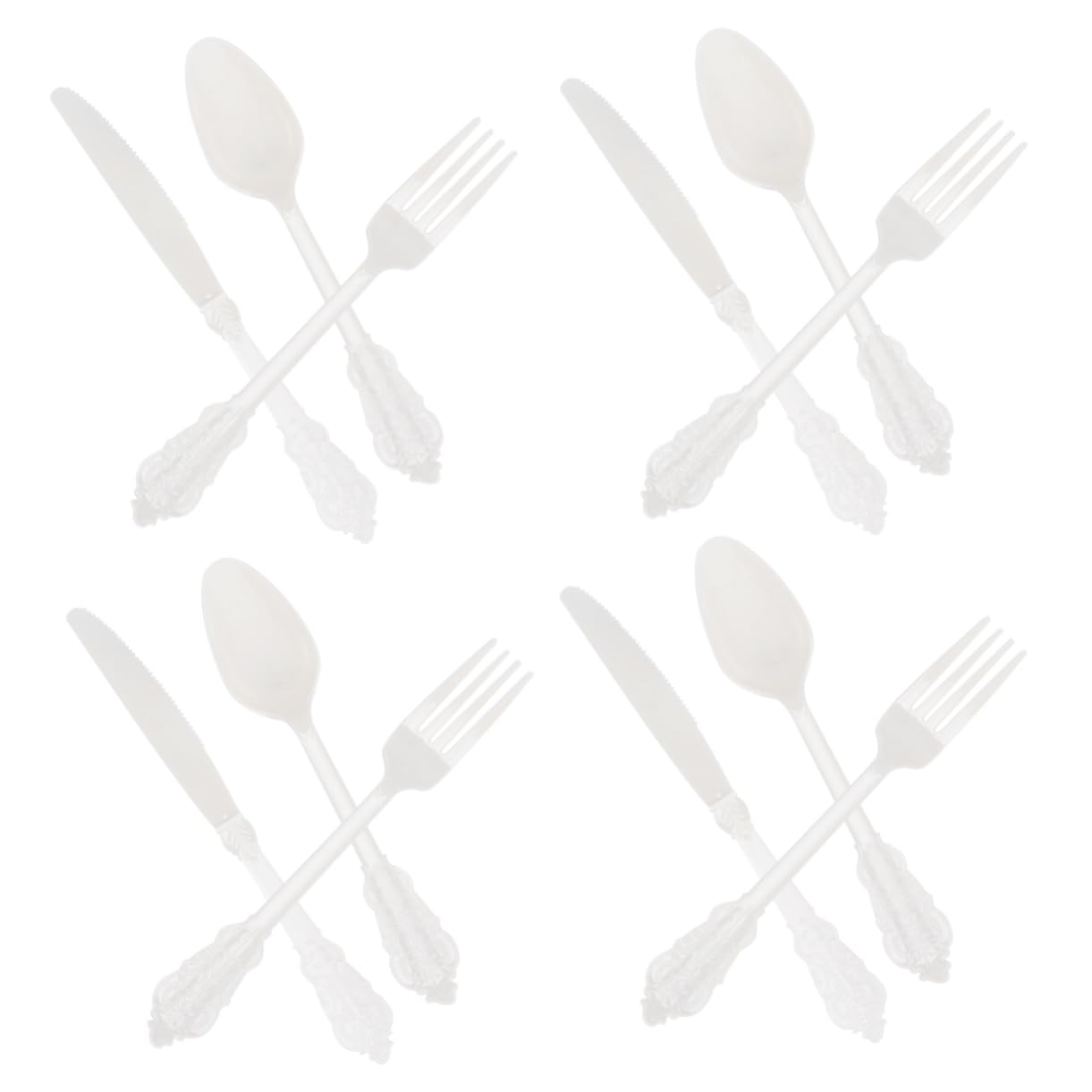 Didiseaon Practical Culteries for Busy Days 12pc Disposable Plastic Silverware Set Easy to Eat No Cleaning for Special Occasions