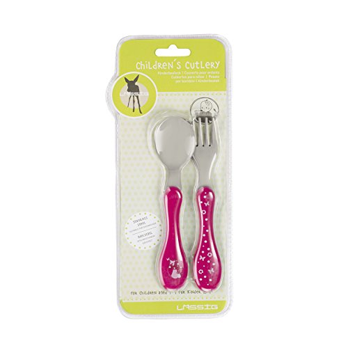 Lassig Kids Cutlery Stainless Steel, Mushroom Magenta