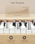 Eastar EUP-110 Piano numérique 88 Key Weighted Clavier, Piano électrique à domicile complet pour débutant, avec casque, Stickers Musique, Écran, 3-Pedal, Confection sans fil, enregistrement - Couleur du bois clair