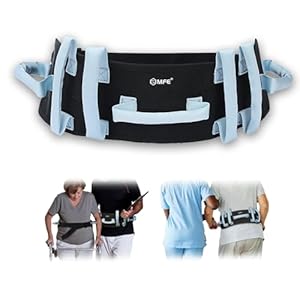 MFE Gait Belt, Anti-Slip Transfer and Walking Assist Belt with 7 Handles and Quaick – Release Buckle, Safety Lift Aid for Seniors, Elderly, Caregivers, Nurses, Therapists, Blue