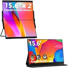 Ingnok 15.6" Portable Monitor& Dual 15.6" Foldable Monitor, FHD 1080P IPS Screen, Compatible with Laptop Mac PC Gaming