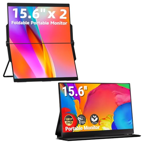 Image of Ingnok 15.6 inch Portable Monitor& Dual 15.6 inch Foldable Monitor, FHD 1080P IPS Screen, Compatible with Laptop Mac PC Gaming