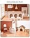 ROBUD Doll House - Wooden Bohemian Dollhouse with Realistic Design, Includes 37 Pieces of Furniture & Accessories for Kids Ages 3+
