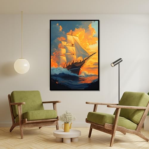 Tableau sur toile océan et voilier au crépuscule : donnez une âme poétique à vos murs