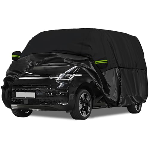 Autoabdeckung Ersatz für VW T5 T6 SWB, Wetterfeste UV-beständige Autoabdeckung Vollgarage Ersatz mit Seitentür-Reißverschluss, Atmungsaktiv Autoplane Ganzgarage für VW T5 T6 SWB, L490(470-490cm)