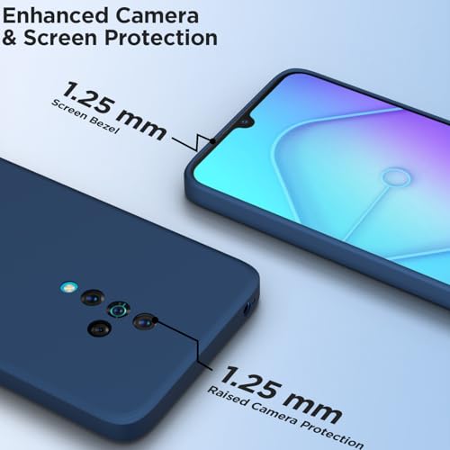 Image of Outlouders Back Cover for Vivo S1 Pro | Camera Protection | Durable Soft Matte Silicone Bumper Case (Blue)