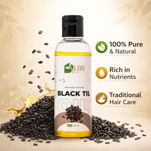 Image of Pure Black Sesame (Black Til) Oil 100% Extra Virgin Cold Pressed | Natural Carrier Oil for Hair, Scalp & Skin Care | Deep Moisturizing Hair Oil | 100ml (Pack of 5)