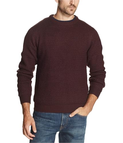 Weatherproof Mens Sweater Burgundy Textured Crewneck
