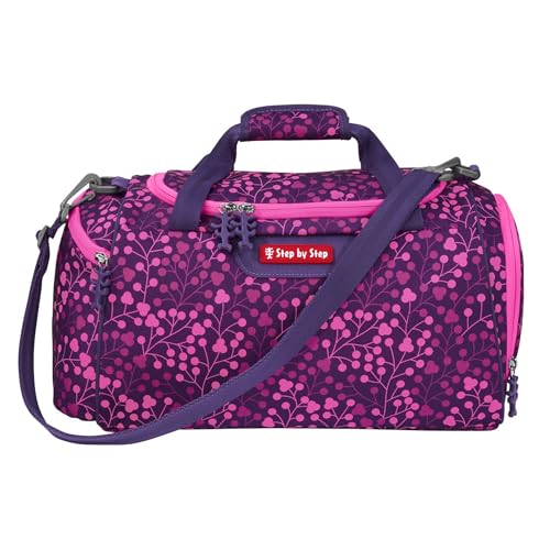 Step by Step Sporttasche „Butterfly Night Ina“, lila-rosa, mit Nasswäschefach, Abnehmbarer Tragegurt, Verstellbarer Schultergurt, für Mädchen 1. Klasse, 13L