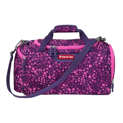 Step by Step Sporttasche „Butterfly Night Ina“, lila-rosa, mit Nasswäschefach, Abnehmbarer Tragegurt, Verstellbarer Schultergurt, für Mädchen 1. Klasse, 13L