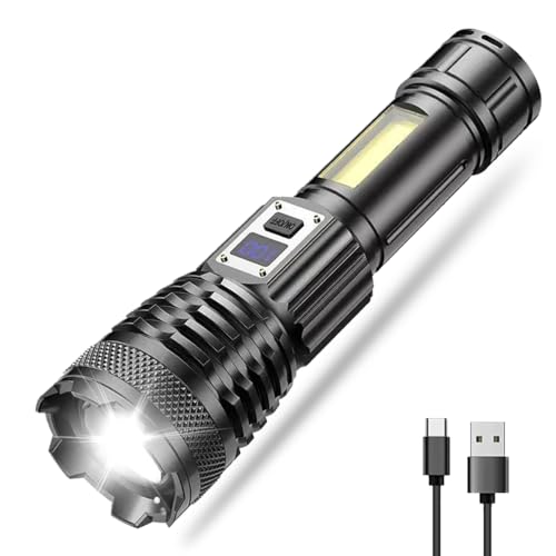 Pocketman LED Flashlight, Recharge Flashlights High Lumens, Zoomable Waterproof Flash Lights for Emergency, Outdoor, Home, Camping, Hiking