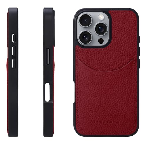 HANATORA for iPhone 16ProMax �P�[�X �{�v �ϏՌ� �X�}�z�P�[�X �X�}�z �R�[�h�z���_�[ �t�� �V�������N�J�[�t���U�[ �M�t�g �}�O�l�b�g�Ȃ� ���b�h CPG-16ProMax-Red