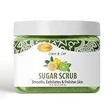 SPA REDI Sugar Scrub Lemon and Lime - Moisturizing and Exfoliating Body Scrub, Face, Hand, Foot Scrub body exfoliator for Nourishing, Glow, Polish, Smooth and Fresh Skin 16 Oz