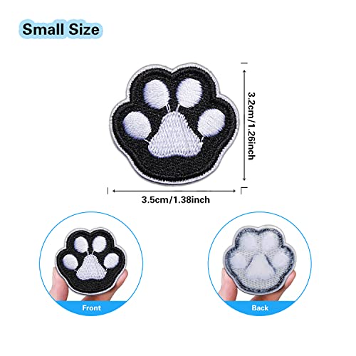 Nicime 14Pcs Paw Print Patches for Clothing, Iron on/Sew on Embroidery Applique Patches, Cute Paw Decorating DIY Craft Patches for Dresses Jeans Hats Shoes Shirts Jackets Backpacks