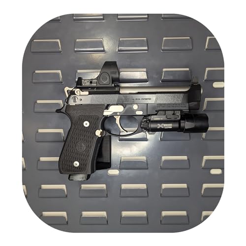 Hammy3DPrints Mount for Beretta M9 / 92 - Secure It/Akro Mils | Pistol Holder Handgun Storage Rack (Facing Left, Standard Panel)