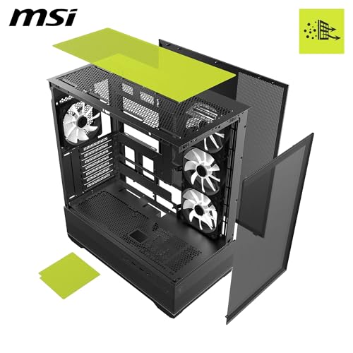 Image of MSI MAG PANO 110R PZ - Mid-Tower Gaming PC Case - Supports up to 400 mm GPU in Length, Removable Dust Filters, USB 20Gbps (Type-C), Back-Connect ATX & Micro-ATX Motherboard Support