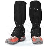 Leg Gaiters Waterproof Men Women Snow Boot Gaiters Hiking Shoe Gaiters Anti-Tear Adjustable Leggings Cover Ankle Leg Guard for Outdoor Hunting Camping Skiing Walking Mountain Climbing (Black 18')