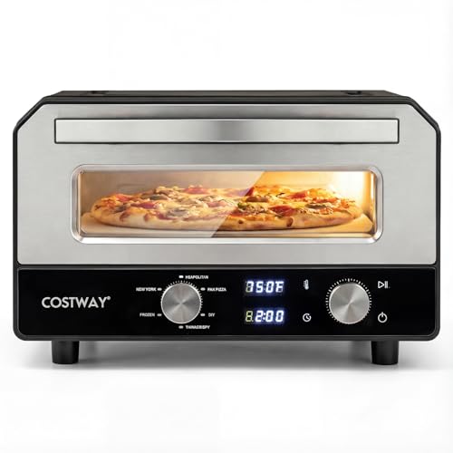 COSTWAY 1700W Electric Pizza Oven Indoor, 6 Presets & 2-Min Rapid Baking Heats up to 750℉,...