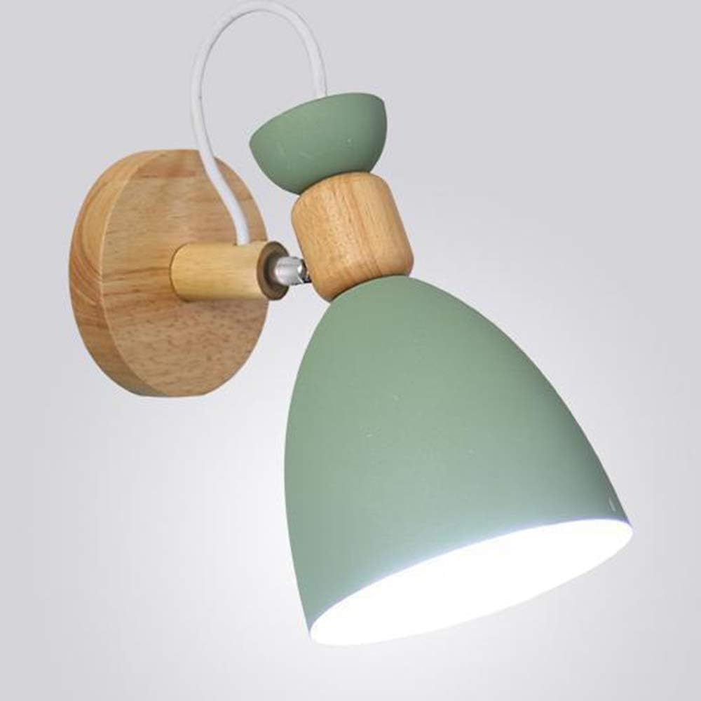 Kinkiet Dziecięcy Lampka Nocna Sypialnia Pokój Dziecięcy Kinkiety Wewnętrzne Kinkiety żelazne Drewniane Regulowane Oświetlenie ścienne Do Kuchni Oświetlenie Sufitowe Dek, Green