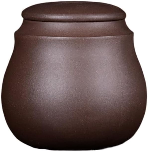SONGCHAO Sugar Jar Purple Sand Tea Storage Container Jar Ceramic Sealed Loose Awakening Chinese Set Single Tea Canister(B)