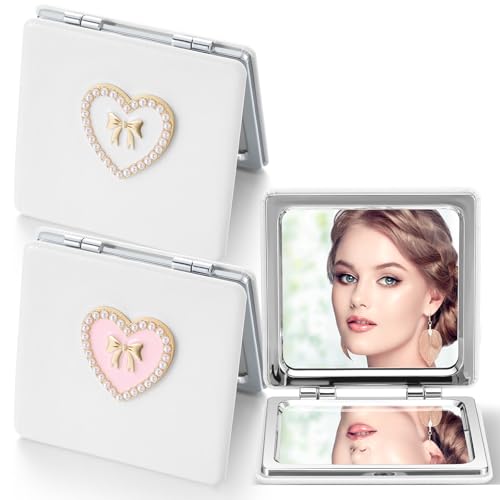 Chunful 2-Piece Coquette Bow Compact Folding Mirror