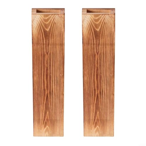 Nexbrill Juego de 2 macetas de madera para decoración de interiores, macetas colgantes que ahorran espacio con acabado natural para el hogar, apartamento, sala de estar, 30 x 4 x 7 cm