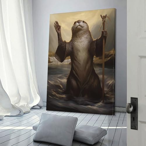 Toile loutre Moïse POLIUAWS pour égayer un salon triste et sans vie