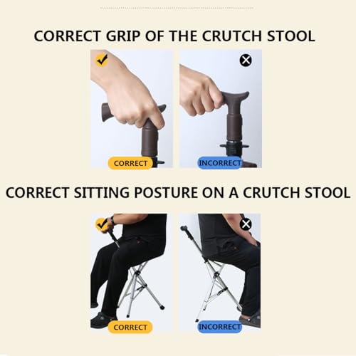 CHONGHAN BastãO De Trekking PortáTil Para Idosos Pesa Apenas 1kg,A Bengala Com Assento é Adequada Pa