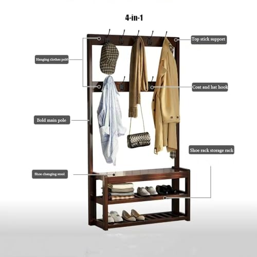 Meuble d'entrée avec porte-manteau pour organiser le salon et enlever ses chaussures