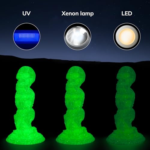 Image of AMOLEN 3D PLA Printer Filament, 1.75mm Glow in The Dark Shiny Firefly Green PLA Filament for 3D Printing, Best with UV lamps, 1kg Spool (2.2lbs), Dimensional Accuracy + /- 0.02 mm, Fit Most 3D Printers