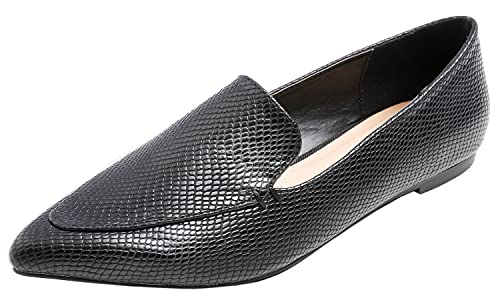 Image of FEVERSOLE Women's Loafer Flat Pointed Fashion Slip On Comfort Driving Office Shoes