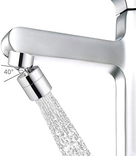 Waternymph Solid Brass Kitchen Sink Aerator - Big Angle Swivel Faucet Tap Aerator Dual-Function 2 Sprayer - Swivel - 22mm Female Thread - Polished Chrome(FM22)
