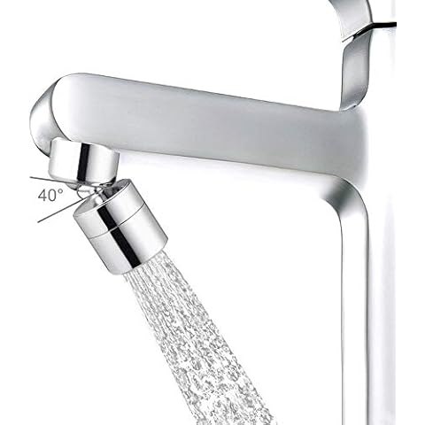 Waternymph Solid Brass Kitchen Sink Aerator - Big Angle Swivel Faucet Tap Aerator Dual-Function 2 Sprayer - Swivel - 22mm Female Thread - Polished Chrome(FM22) Cover