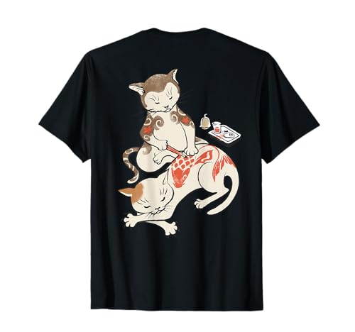 Japanese Traditional Tattoo Artist Cat Perform Irezumi T-Shirt for Men Women Kids