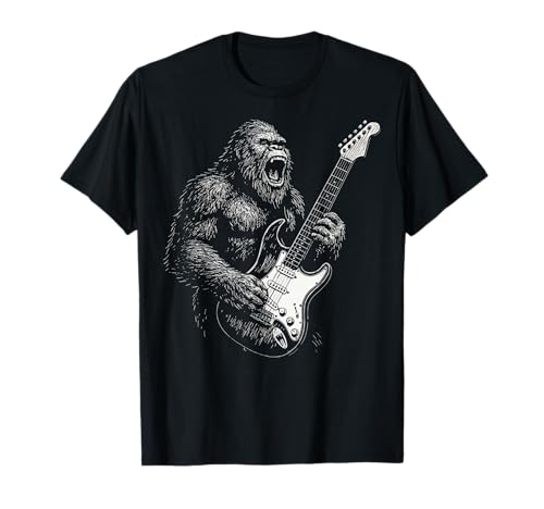 Bigfoot Playing Guitar Sasquatch T-Shirt