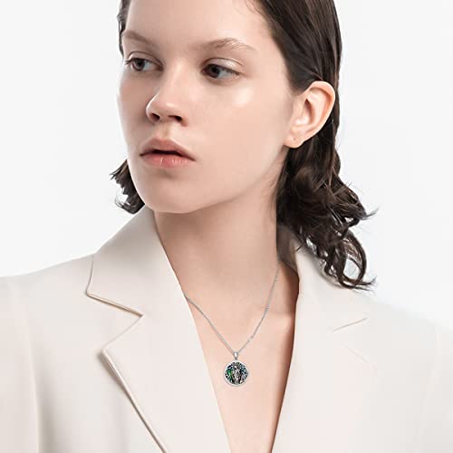 Shusukue Virgin Mary Necklace Our Lady Of Guadalupe Pendant Necklace Guardian Angel Pendant 925 Sterling Silver Christian Religious Jewelry For Women Men #TOP3