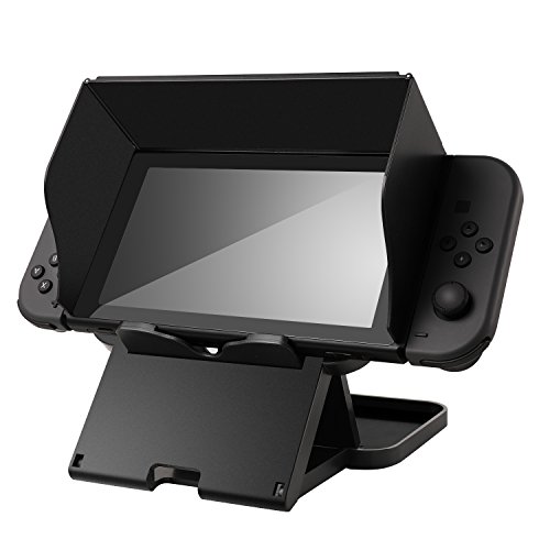Preisvergleich Produktbild Verstellbarer Standfuß für Nintendo Switch, Yocktec PlayStand Sonnenblendenständer mit 4 Neigungswinkeleinstellungen und Schattenabdeckung, faltbarer Multi-Winkelständer Halter für Nintendo Switch