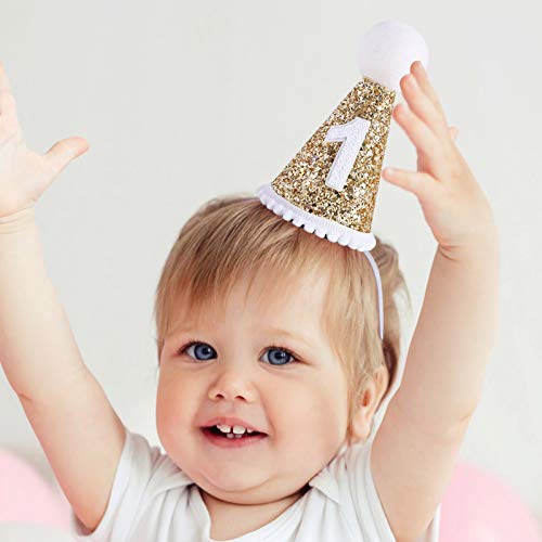 1St Birthday Crown Hat For Baby - First Birthday Party Decor For Baby Show,Birthday Crown Cap For Baby (White Hat) #TOP4