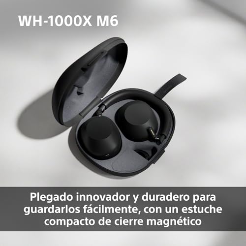 Sony WH-1000XM6 Auriculares Bluetooth inalámbricos con Noise Cancelling, Sonido de Alta resolución, cómodos, diseño Plegable, Estuche Resistente, 30 Horas de batería, iOS y Android - Azul Medianoche - imagen 6