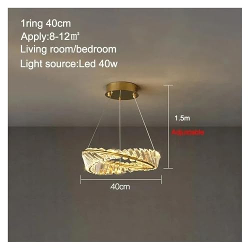 Lampe suspendue LED or moderne et grand lustre chic