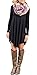 Ladylala Women's Long Sleeve Casual Loose Tunic T-Shirt Party Dress Black 3XL