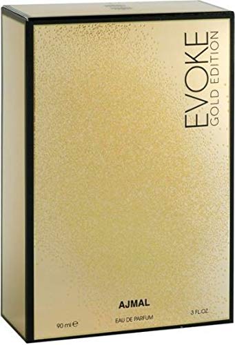 Ajmal Evoke Gold for Men EDP - Eau de Parfum 90 ML (3.0 oz) | Arabian Perfumery | Fresh & Spicy Opening Through Pepper & Neroli, Floral Heart w/Orris, Cedarwood Base w/Patchouli | Adventurous