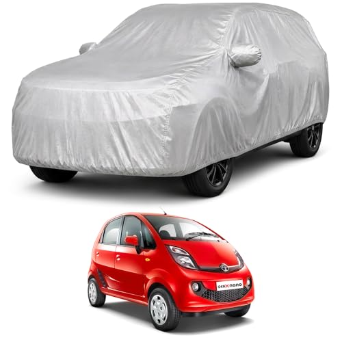 Image of Autofact Car Body Cover Compatible with Nano | Custom Fit Car Cover | 100% Water-Resistant| Triple-Stitched Lightweight Fabric | Dustproof | Indoor & Outdoor Use | Elastic Bottom