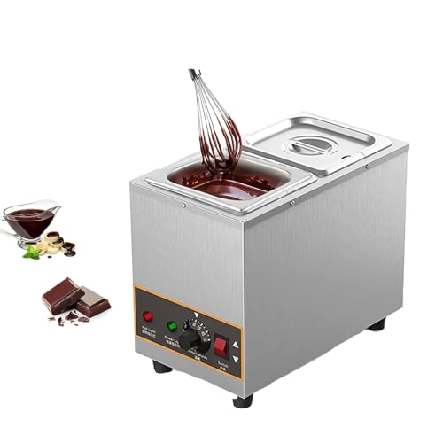 Kindevieft Chocolate Tempering Machine Professional Chocolate Melter Food Warmer 2 Tanks Chocolate Melting Machine 86-203℉ with Lids for Commercial Home Use,2.5L
